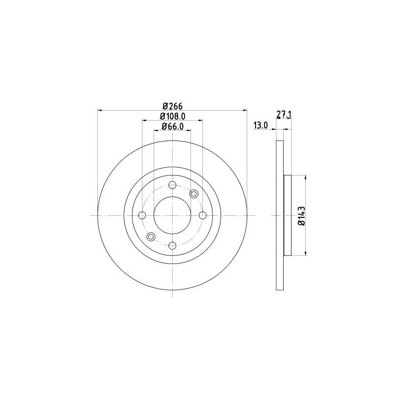 Disco freno asse anteriore - HELLA BRAKE
