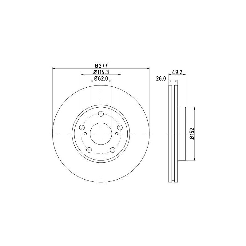 Disco freno asse anteriore - HELLA BRAKE
