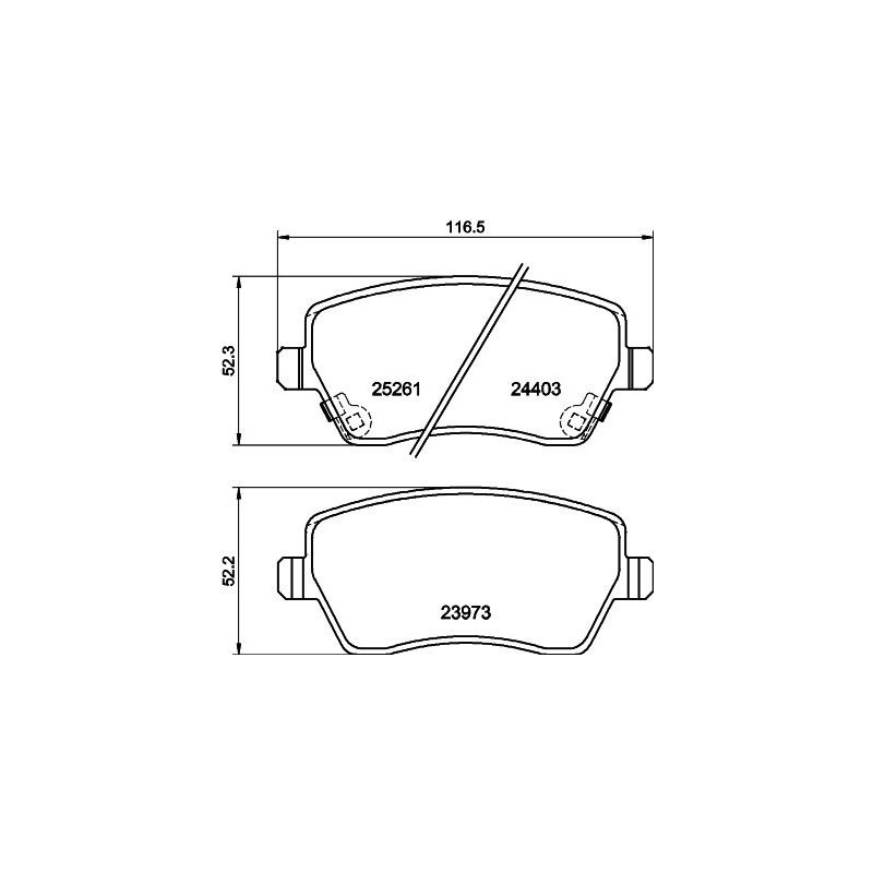 Pastiglie freno asse anteriore - HELLA BRAKE