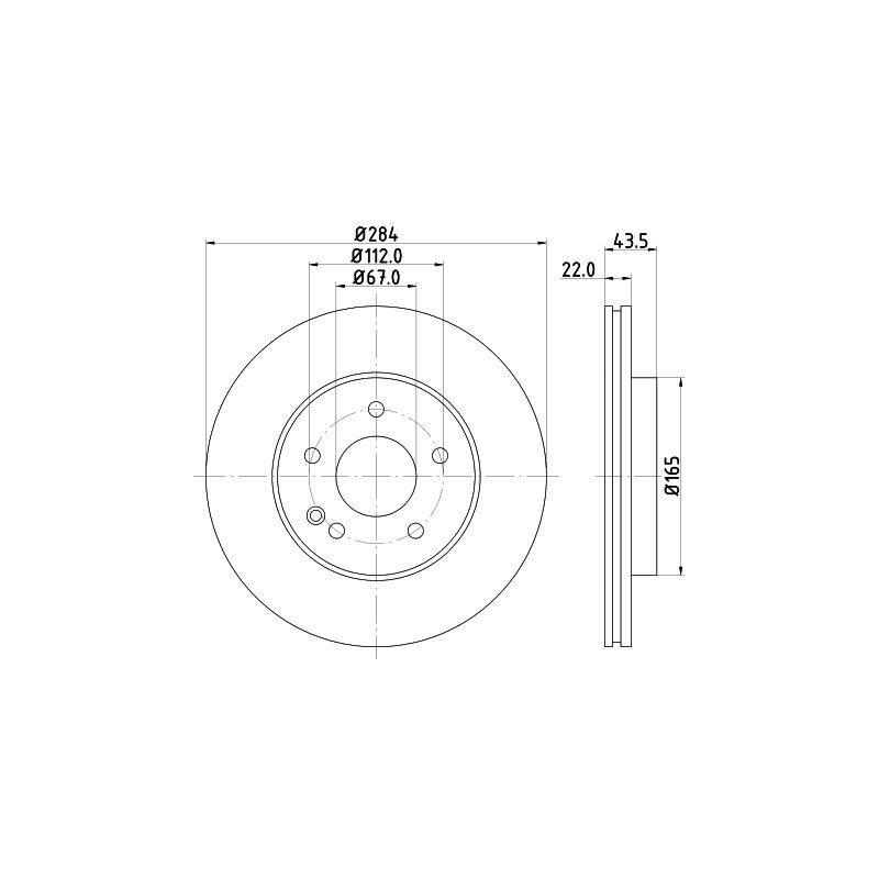 Disco freno asse anteriore - HELLA BRAKE