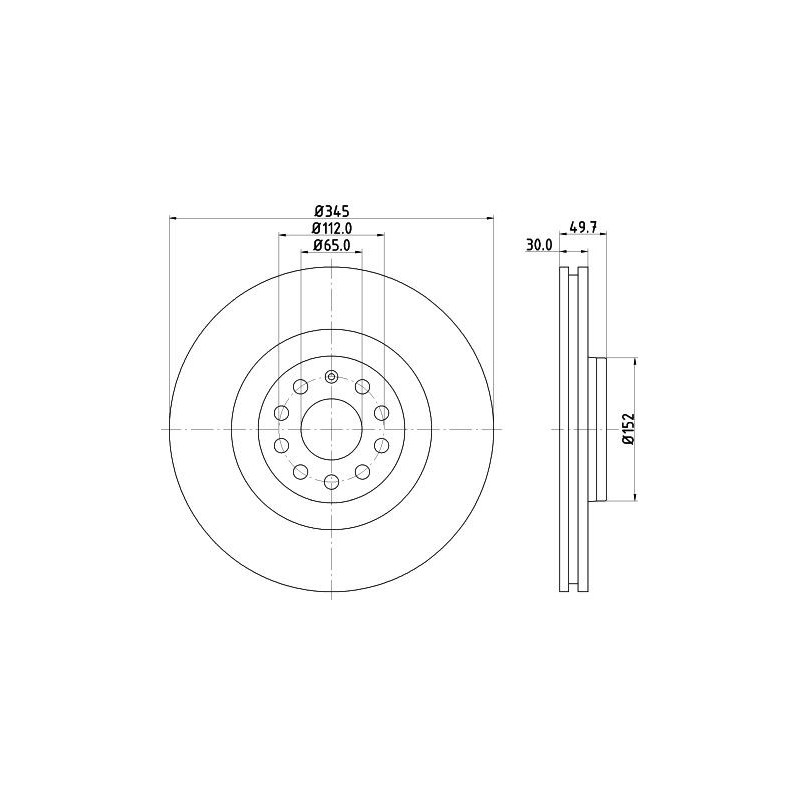 Disco freno asse anteriore - HELLA BRAKE