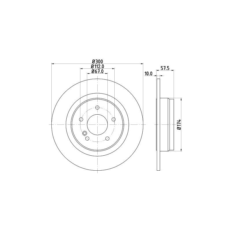 Disco freno asse posteriore - HELLA BRAKE
