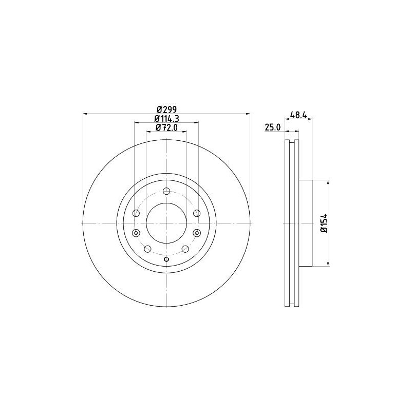 Disco freno asse anteriore - HELLA BRAKE
