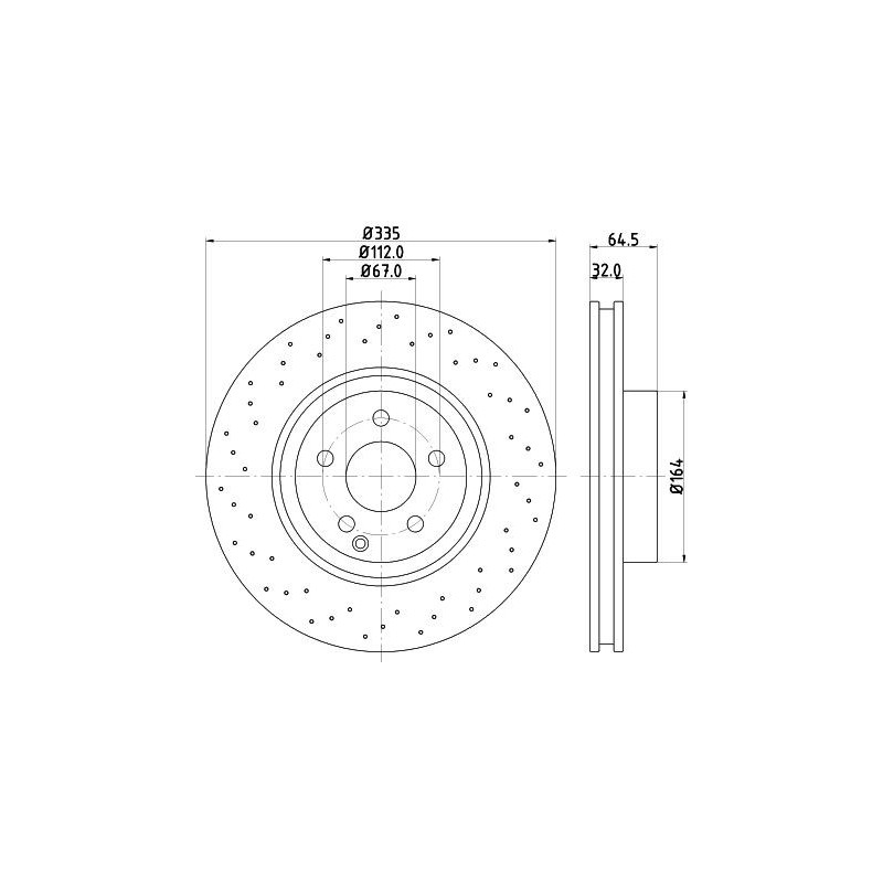 Disco freno asse anteriore - HELLA BRAKE