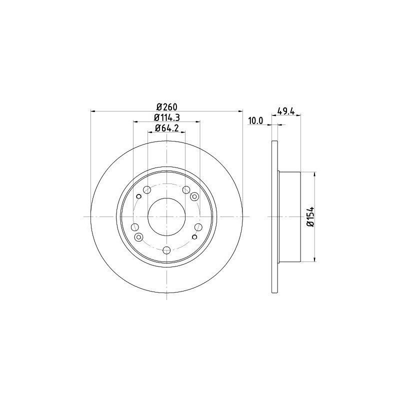 Disco freno asse posteriore - HELLA BRAKE