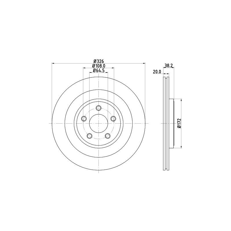 Disco freno asse posteriore - HELLA BRAKE