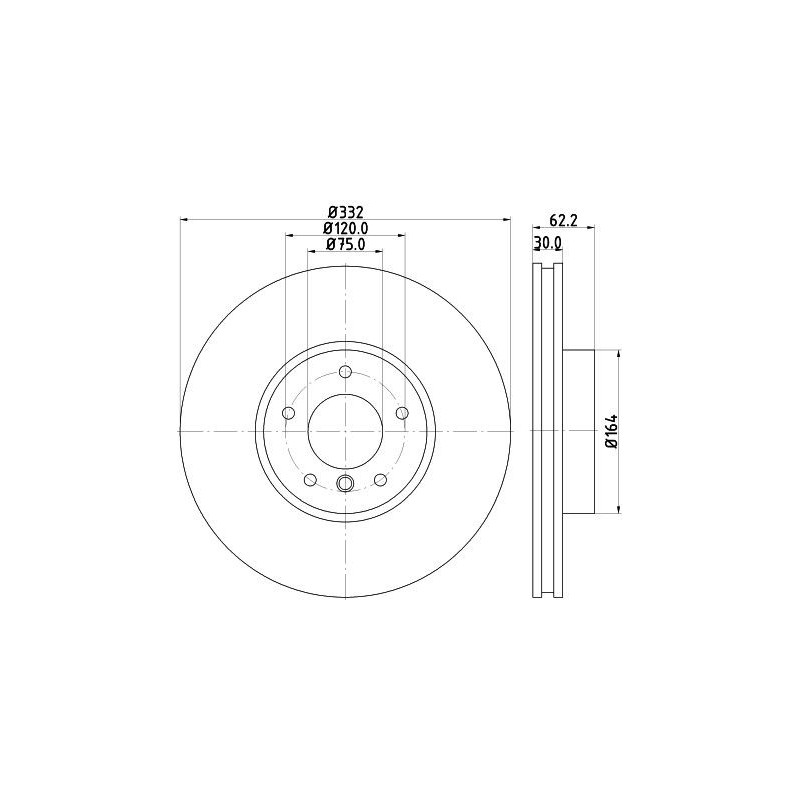 Disco freno asse anteriore - HELLA BRAKE