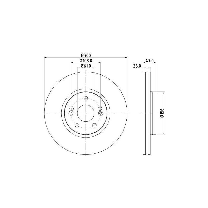 Disco freno asse anteriore - HELLA BRAKE