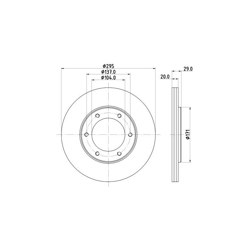 Disco freno asse anteriore - HELLA BRAKE