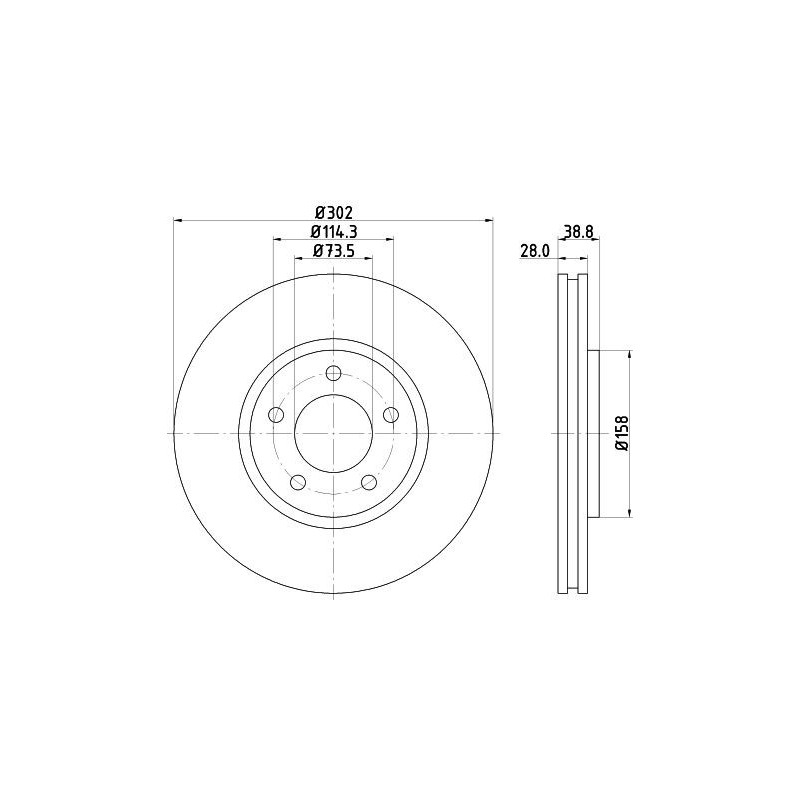 Disco freno asse anteriore - HELLA BRAKE