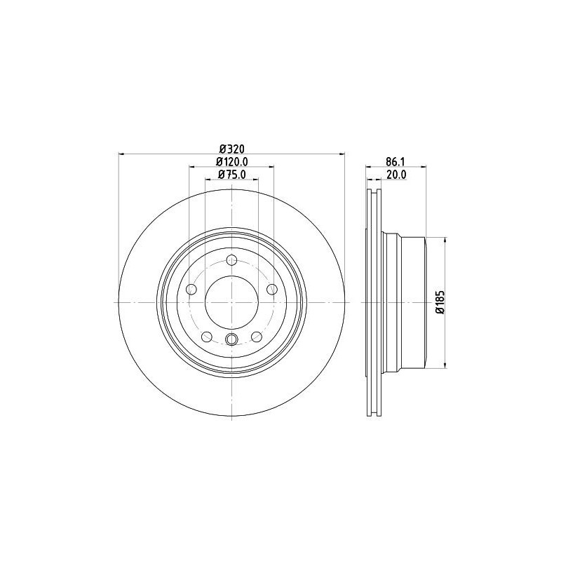 Disco freno asse posteriore - HELLA BRAKE