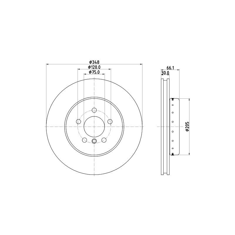 Disco freno asse anteriore - HELLA BRAKE