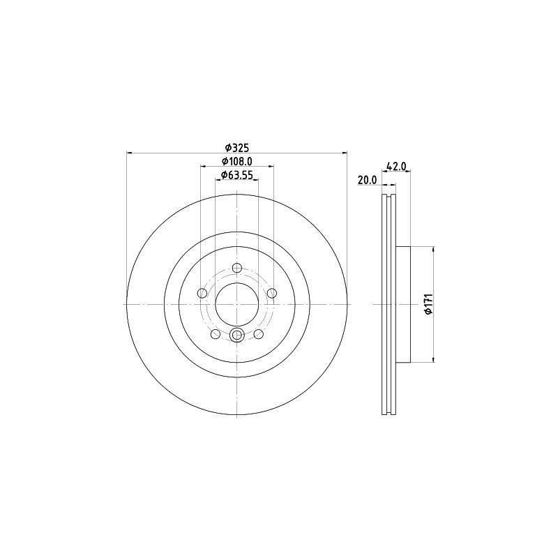 Disco freno asse posteriore - HELLA BRAKE