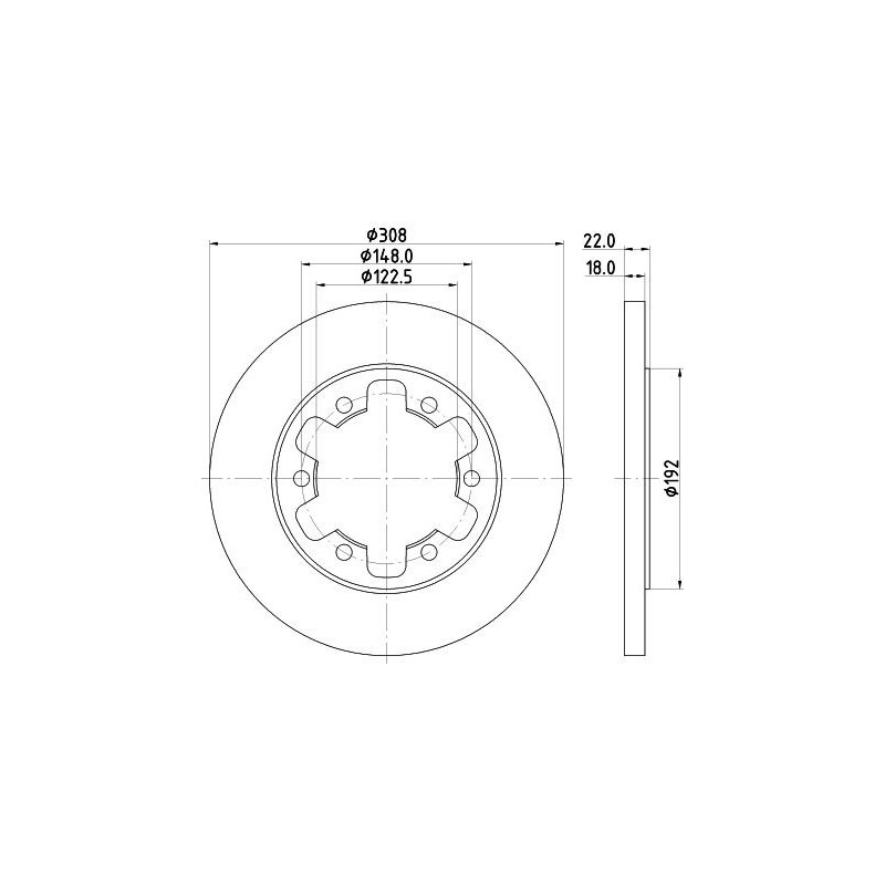 Disco freno asse posteriore - HELLA BRAKE