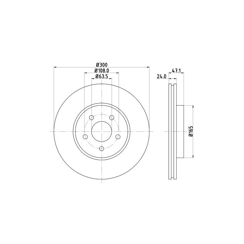 Disco freno asse anteriore - HELLA BRAKE