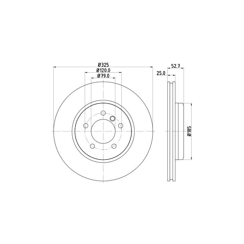 Disco freno asse anteriore - HELLA BRAKE