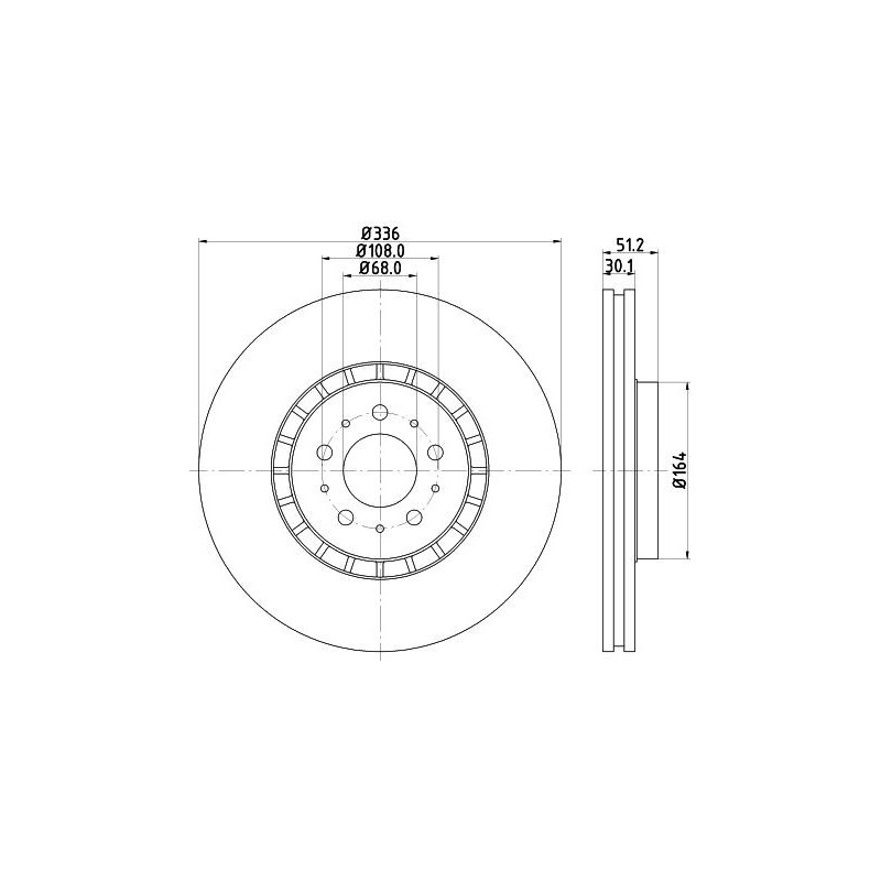 Disco freno asse anteriore - HELLA BRAKE