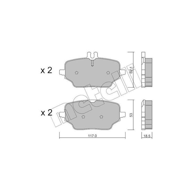 Pastiglie freno asse posteriore - METELLI