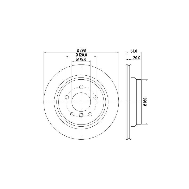 Disco freno asse posteriore - HELLA BRAKE