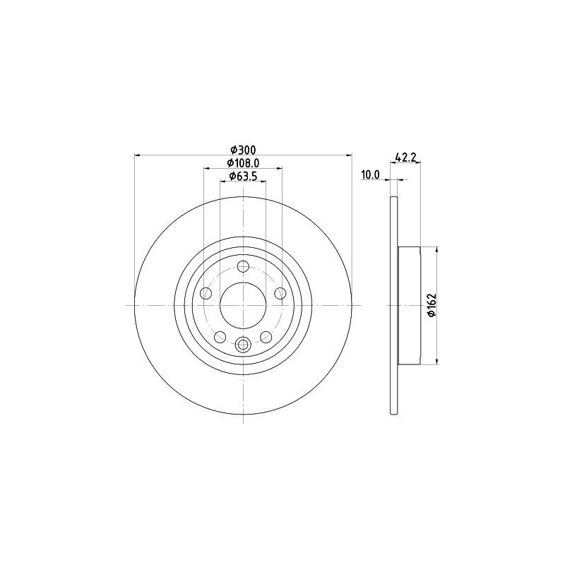Disco freno asse posteriore - HELLA BRAKE