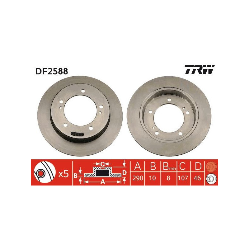 Disco freno asse anteriore - TRW