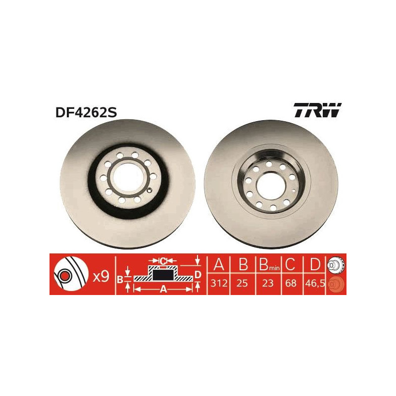 Disco freno asse anteriore - TRW