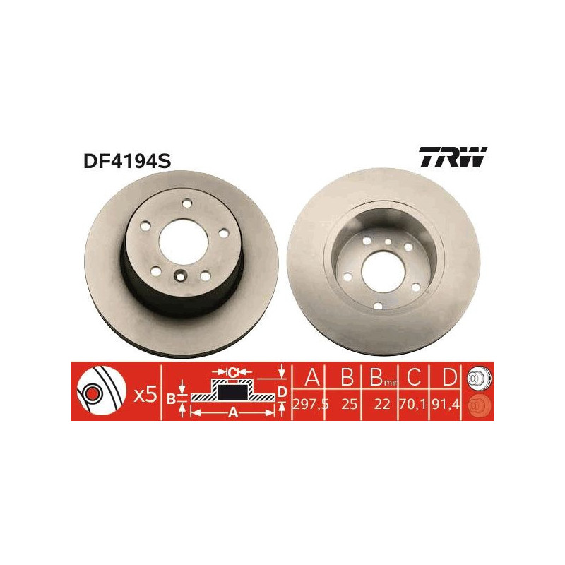 Disco freno asse anteriore - TRW