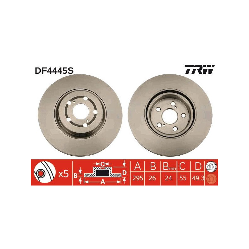 Disco freno asse anteriore - TRW