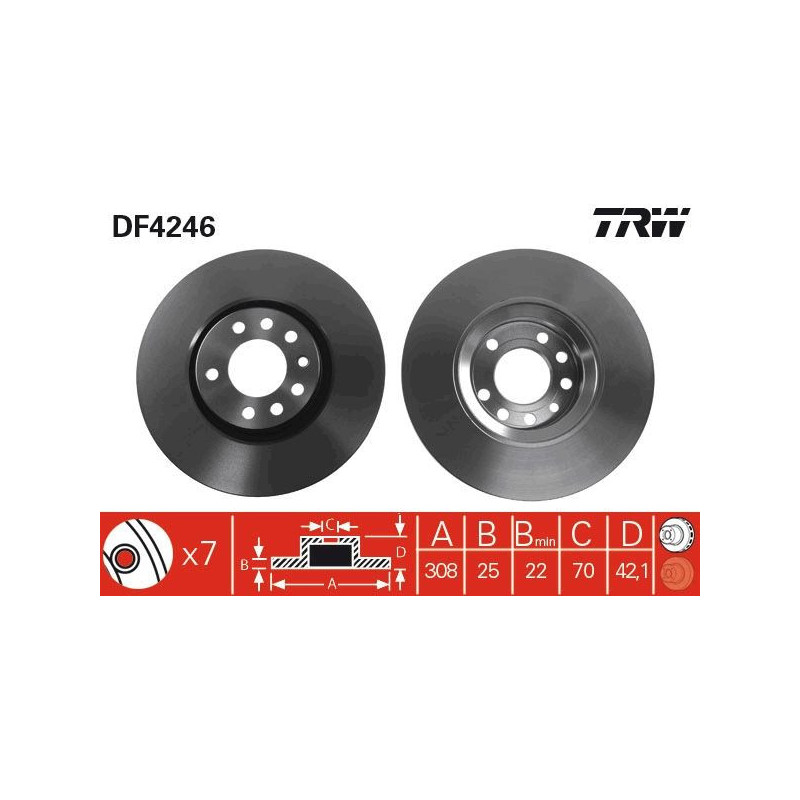 Disco freno asse anteriore - TRW