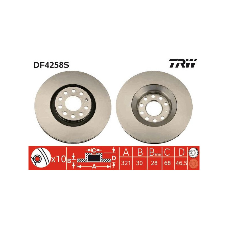 Disco freno asse anteriore - TRW