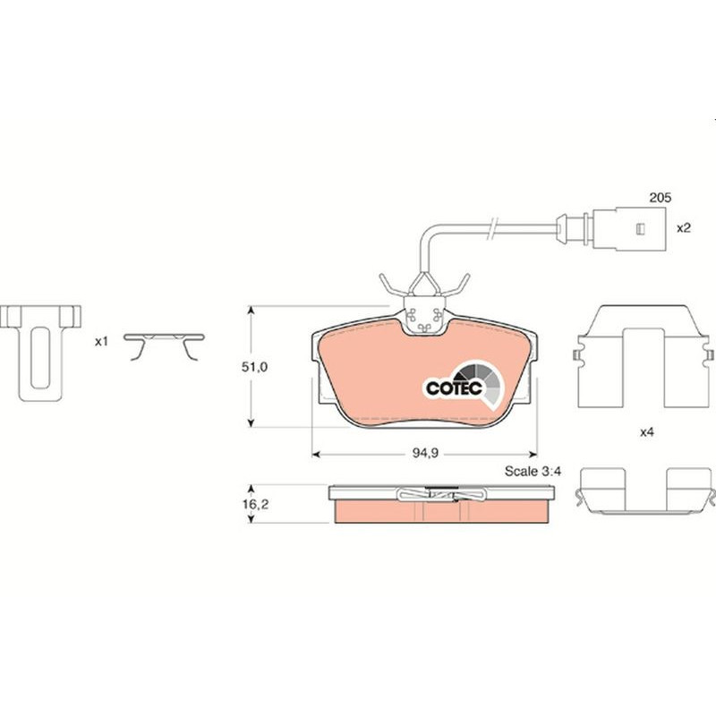 Pastiglie freno asse posteriore - TRW