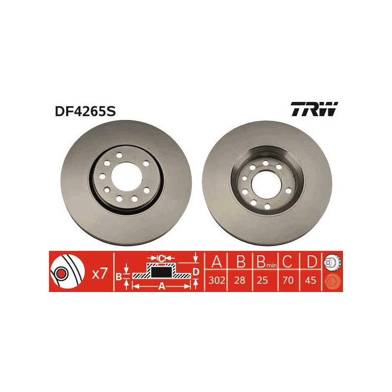 Disco freno asse anteriore - TRW