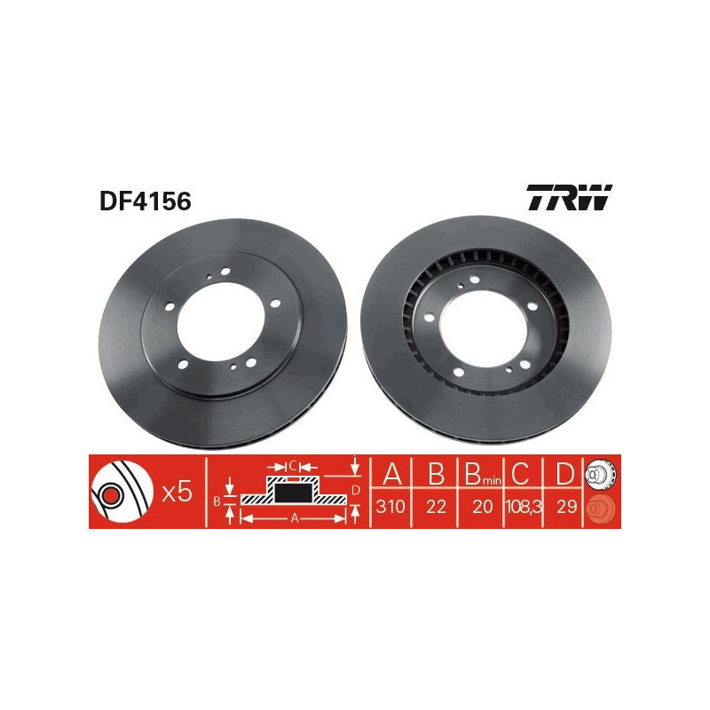 Disco freno asse anteriore - TRW