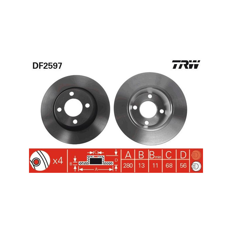 Disco freno asse anteriore - TRW