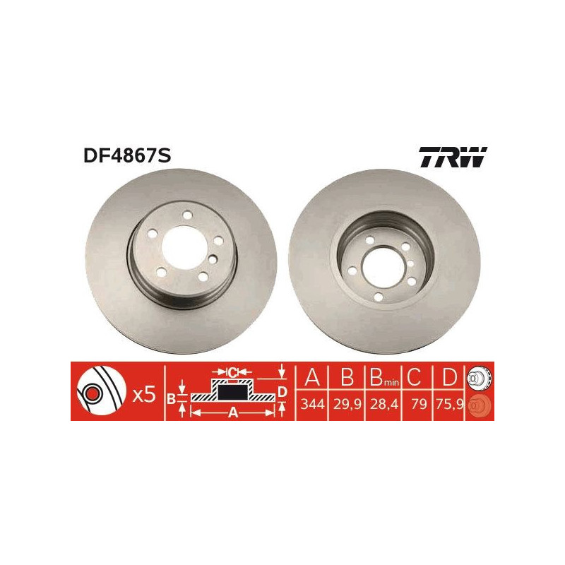 Disco freno asse anteriore - TRW