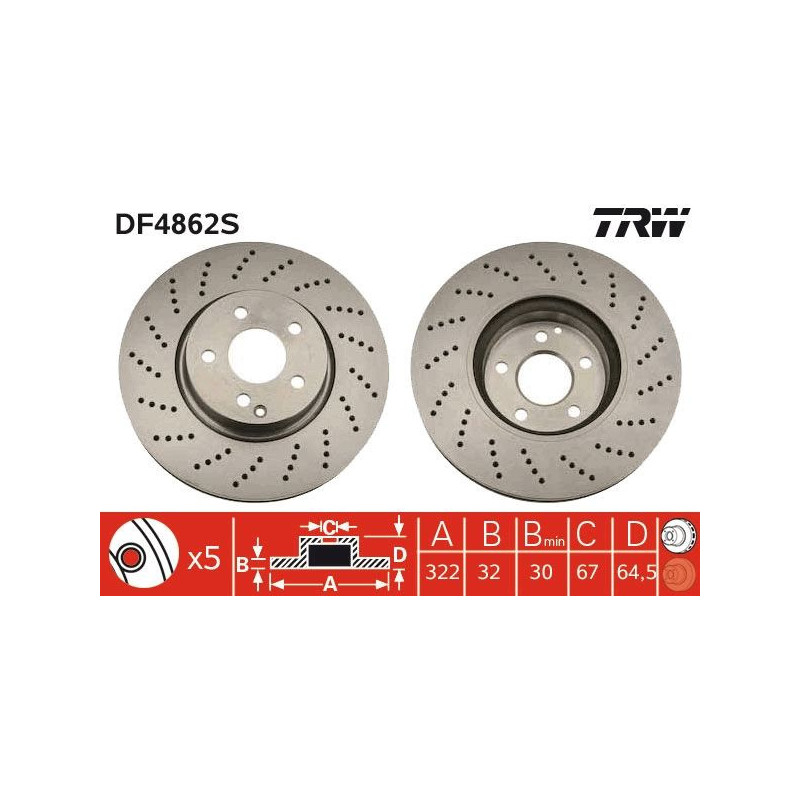 Disco freno asse anteriore - TRW