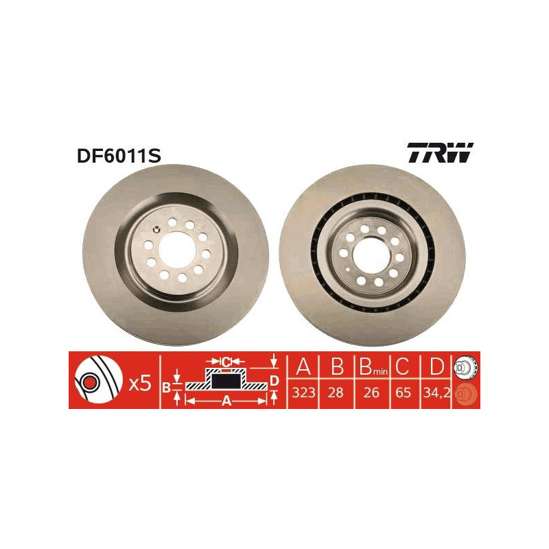 Disco freno asse anteriore - TRW