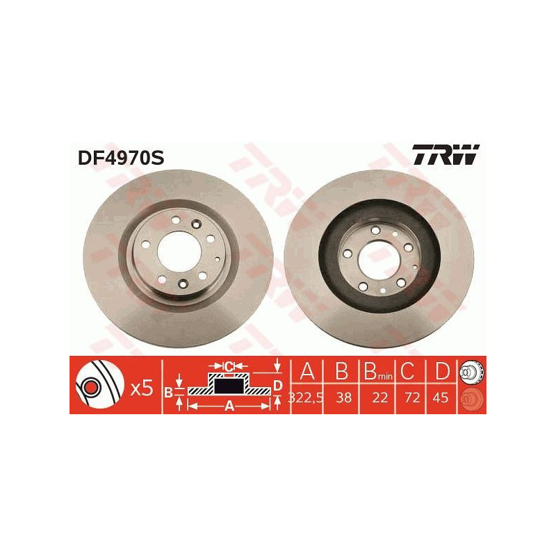 Disco freno asse anteriore - TRW