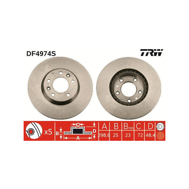 Disco freno asse anteriore - TRW