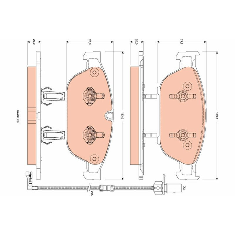 Pastiglie freno asse anteriore - TRW