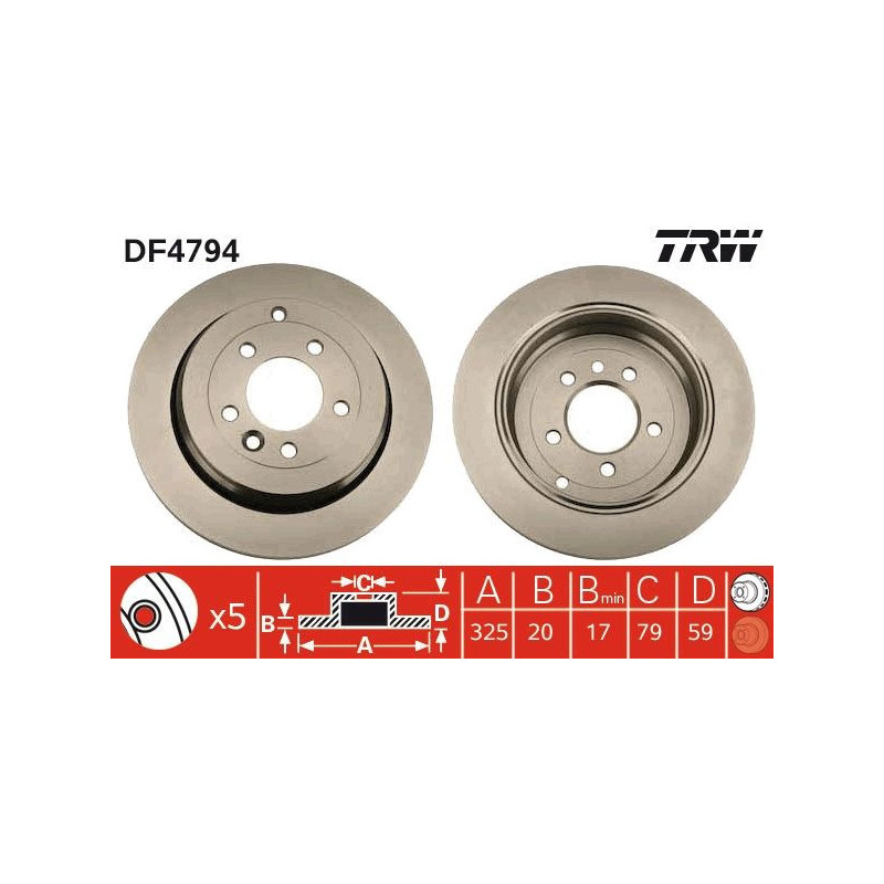 Disco freno asse posteriore - TRW