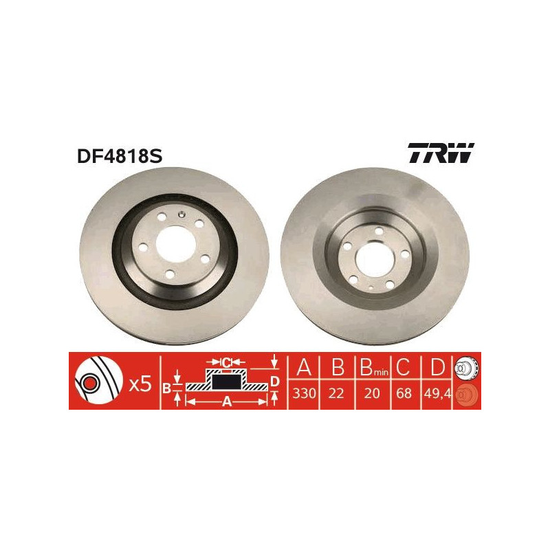 Disco freno asse posteriore - TRW