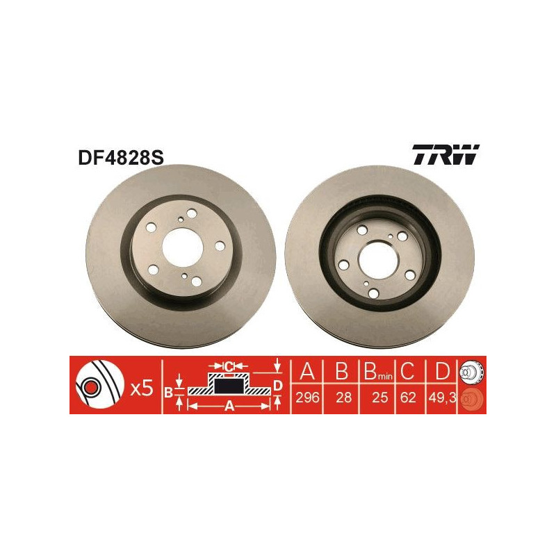 Disco freno asse anteriore - TRW
