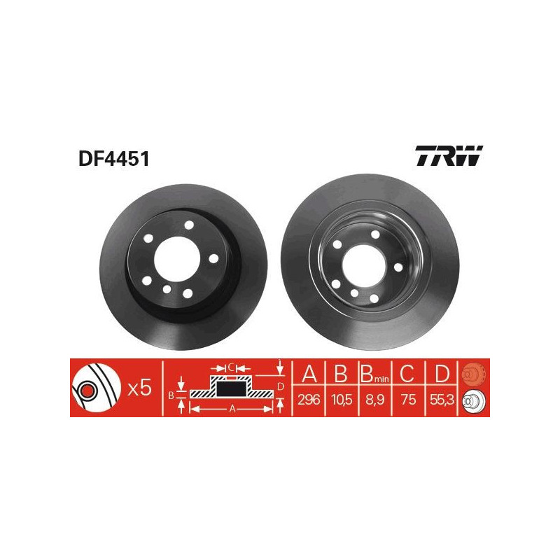 Disco freno asse posteriore - TRW