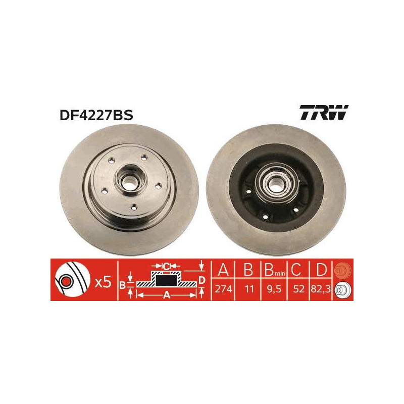 Disco freno asse posteriore - TRW