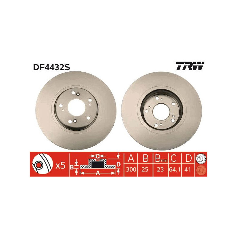 Disco freno asse anteriore - TRW