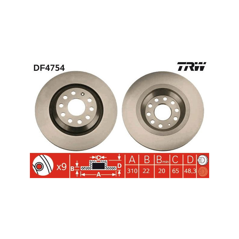 Disco freno asse posteriore - TRW