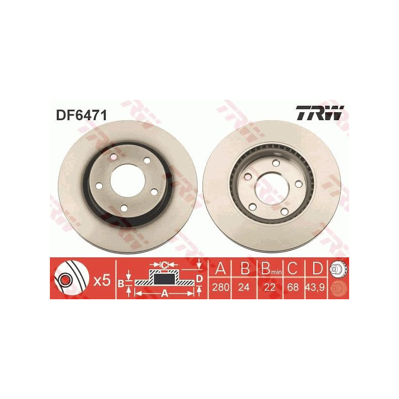 Disco freno asse anteriore - TRW