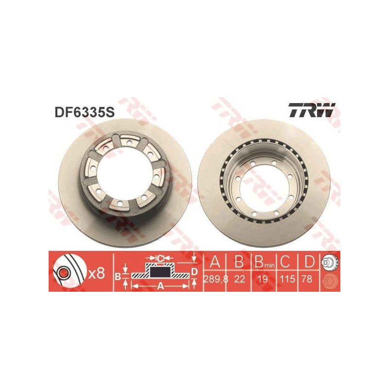 Disco freno asse posteriore - TRW