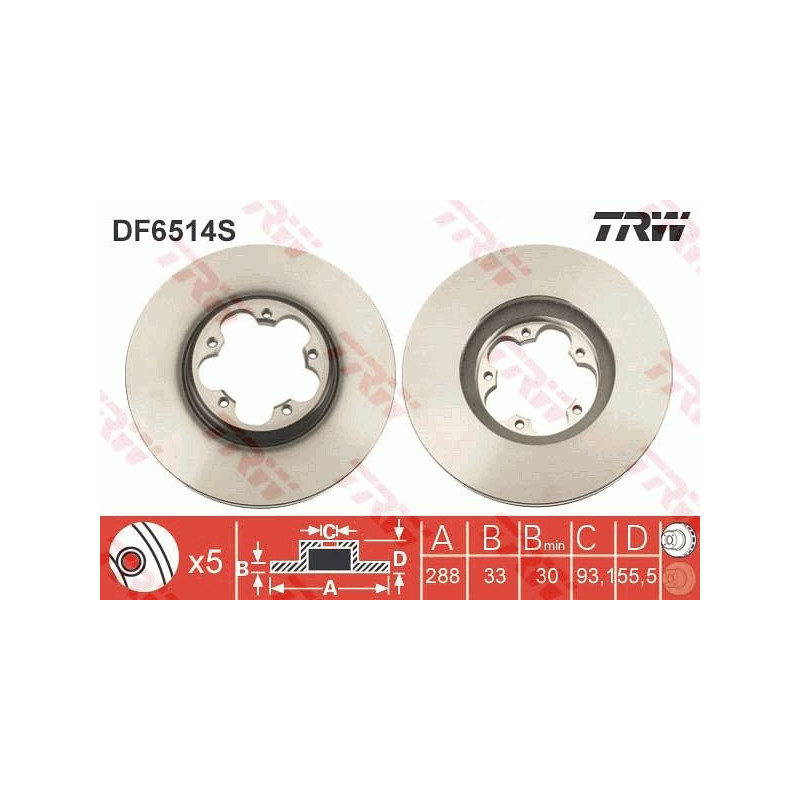 Disco freno asse anteriore - TRW